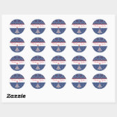 Red White Blue KerstGoodies Ronde Sticker (Vel)