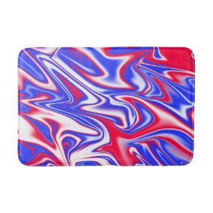 Red White Blue Marbleized Pattern, Badmat