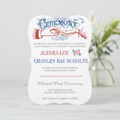 Red White Blue Modern Typografie Invite Kaart (Staand voorkant)