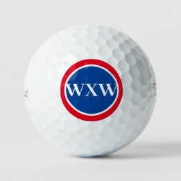 Red White Blue Monogram Golf Ball Golfballen