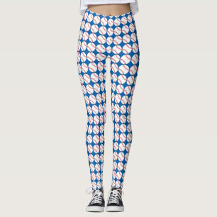 Red White Blue Patriotic Baseball Leggings