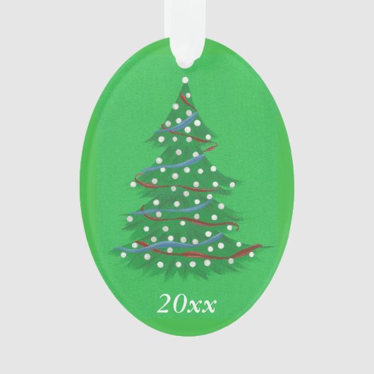 Red White Blue Patriotic kerstboomversieringen Ornament (voorkant)