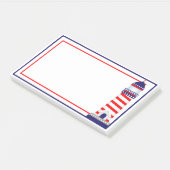 Red White Blue Patriotic Lighthouse Post-it Notes (Schuin)