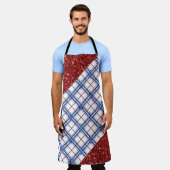 RED WHITE BLUE PATRIOTIC PLAID PATTERN SCHORT (Gedragen)