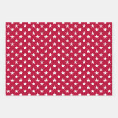 Red White Blue Patriottic USA Wrapping Paper Set (Voorkant 3)
