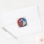 Red White & Blue Pinwheel Fractal Vierkante Sticker (Envelop)