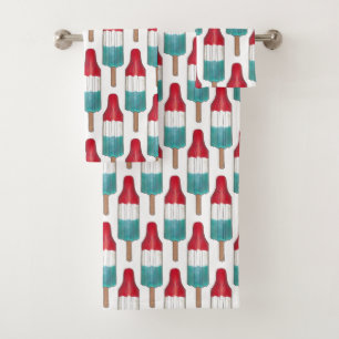 Red White Blue Rocket Pop Popsicle Patriotic USA Bad Handdoek