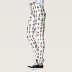 Red White Blue Rocket Pop Popsicle Patriotic USA Leggings