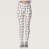 Red White Blue Rocket Pop Popsicle Patriotic USA Leggings (Voorkant)