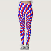 Red White Blue Spiral van Kenneth Yoncich Leggings (Voorkant)