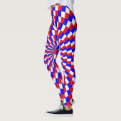 Red White Blue Spiral van Kenneth Yoncich Leggings (Links)