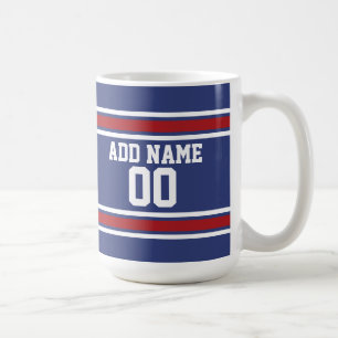 Red White Blue Sports Jersey Custom Name Number Koffiemok