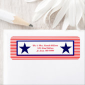Red White & Blue Star - Étiquettes d'adresse de re (En situation)