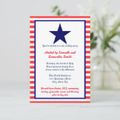 Red White & Blue Star - Invitation 3x5 Party (Debout devant)