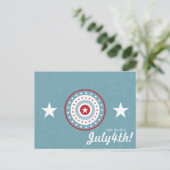 Red White & Blue Stars 4 juillet Cartes postales (Debout devant)