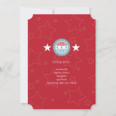 Red White & Blue Stars 4 juillet Invitations (Dos)