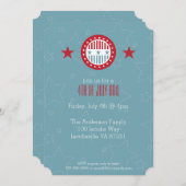 Red White & Blue Stars 4 juillet Invitations (Devant / Derrière)