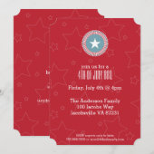 Red White & Blue Stars 4 juillet Invitations (Devant / Derrière)