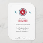 Red White & Blue Stars 4 juillet Invitations (Devant / Derrière)