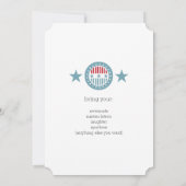 Red White & Blue Stars 4 juillet Invitations (Dos)
