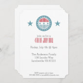 Red White & Blue Stars 4 juillet Invitations (Devant / Derrière)