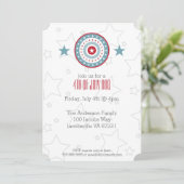 Red White & Blue Stars 4 juillet Invitations (Debout devant)