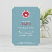 Red White & Blue Stars 4 juillet Invitations (Debout devant)