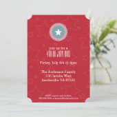 Red White & Blue Stars 4 juillet Invitations (Debout devant)