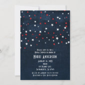 Red White & Blue Stars Denim Party Invitations (Devant)