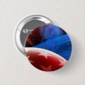 Red White Blue Stars en Fireworks Button (Voorkant /achterkant)
