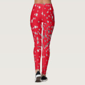 Red White Blue Stars Fun, 4 juli Leggings (Achterkant)