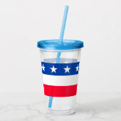 Red White Blue Stars Stripes Patriotic Acryl Drinkbeker (Achterkant)