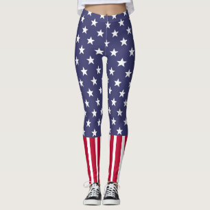 Red White Blue Stars Stripes USA vlag koel plezier Leggings