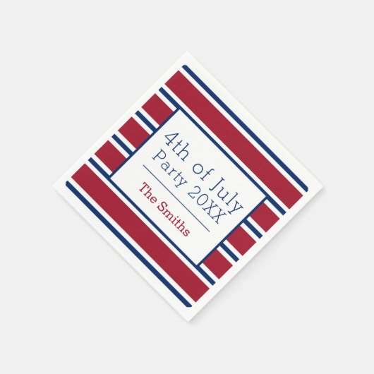 Red White Blue Striped 4 juli Summer Cocktail Servet (Hoek)