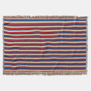 Red White Blue Striped Patroon Deken