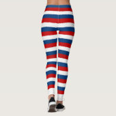 Red White Blue Striped Patroon Leggings (Achterkant)
