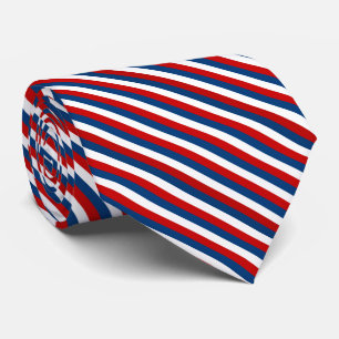 Red White Blue Striped Patroon Stropdas