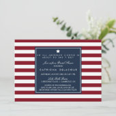Red White & Blue Stripes Invitation de la douche n (Debout devant)