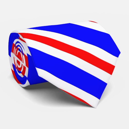 Red White Blue Stripes Necktie Stropdas (Opgerold)