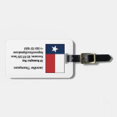 Red White Blue Texas Flag Texan Personalized Bagagelabel (Voorkant horizontaal)