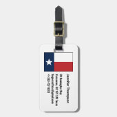 Red White Blue Texas Flag Texan Personalized Bagagelabel (Voorkant verticaal)