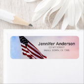 Red White Blue USA Drapeau Juillet 4 Étiquette (En situation)