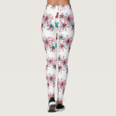 Red White Blue USA Patriotic Rocket Pop Fireworks Leggings (Achterkant)