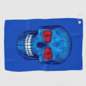 Red White Blue USA Zombie Skull Golf Towels Golfhanddoek (Horizontaal)