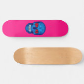 Red White Blue USA Zombie Skull Pink Skateboard (Horizontaal)