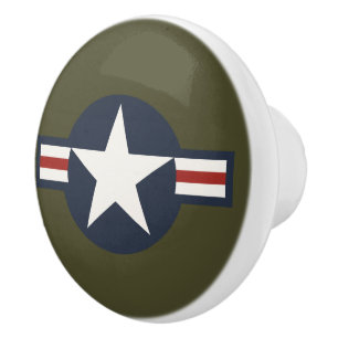 Red White Blue USAAF-insignia Star Bars Keramische Knop