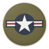 Red White Blue USAAF-insignia Star Bars Keramische Knop (Voorkant)