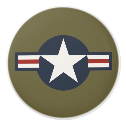 Red White Blue USAAF-insignia Star Bars Keramische Knop (Voorkant)