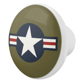  Red White Blue USAAF-insignia Star Bars Keramische Knop