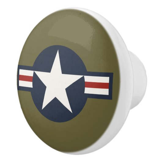 Red White Blue USAAF-insignia Star Bars Keramische Knop (Rechts)